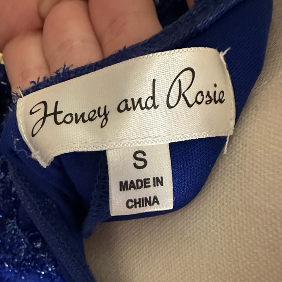 Vibrant Royal Blue Embellished Mini Dress – Size Small (Honey and Rosie) - Picture 4 of 8